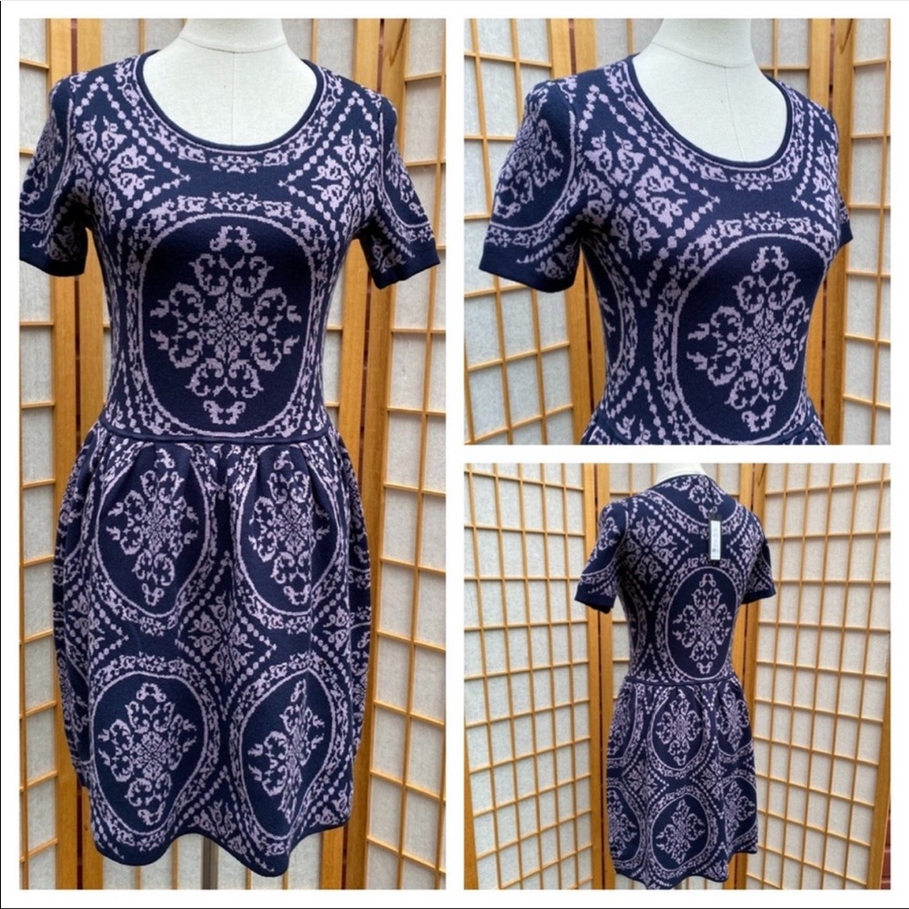 NWT Romeo & Juliet Print Sweater Dress SZ M